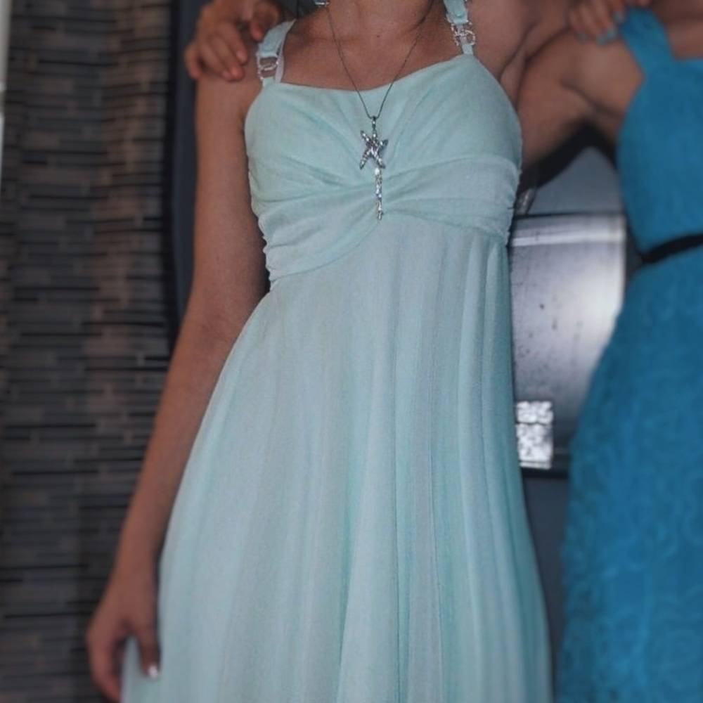 Turquoise Dress with Rhinestones | Ruby Rox - Picture 8 of 8